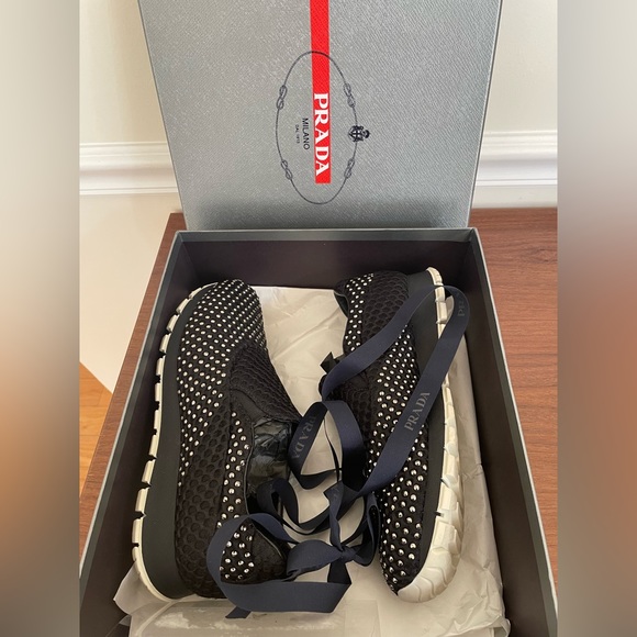 Prada Studded Bee Running 3 Women’s Sneakers Size 36 - Picture 10 of 10